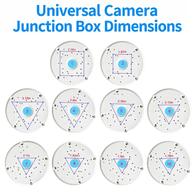 Alt view image 2 of 7 - Universial ABS Security Camera Junction Box (8 Pack) | Waterproof Wall Mounting Brackets for CCTV Camera Hide Cable
