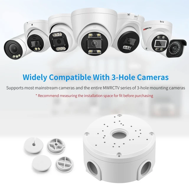 Alt view image 7 of 7 - Universial ABS Security Camera Junction Box (8 Pack) | Waterproof Wall Mounting Brackets for CCTV Camera Hide Cable