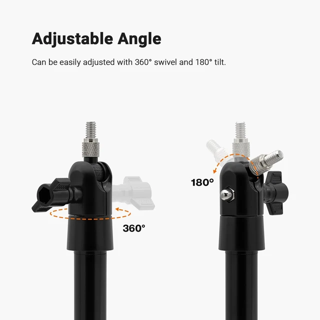 Alt view image 3 of 7 - Holicfun Outdoor Security Camera Ground Stake Mount, Black | Universal 1/4-20 threaded bracket, heavy-duty 21-inch stand, compatible with Ring/Blink/Arlo/Wyze cameras & more