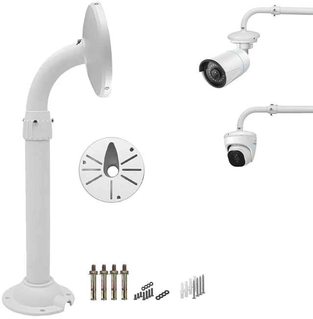 Main image of WiTi Security Camera Mount Bracket 6 inch Base,15.7inch-23.6 inch Extendable J-Pole Compatible with Reolink Amcrest IP Cameras, Solid Metal Mounting Bracket for Camera System Outdoor and Indoor