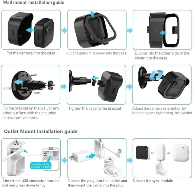 Alt view image 6 of 7 - All-New Blink Outdoor Camera Mount for Blink Outdoor 4/2K+/3rd Gen System | 3 Pack Weatherproof Housing, 360° Adjustable, Blink Camera Mount with Sync Module Mount, for Outdoor Camera Security System
