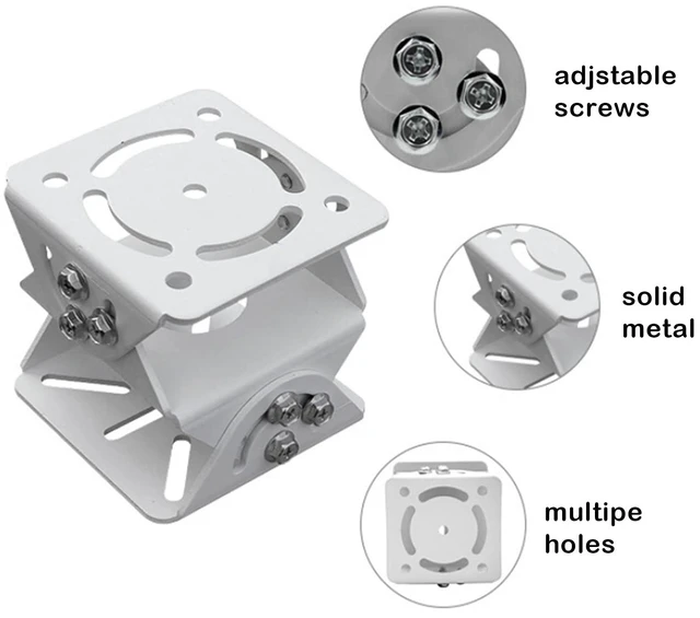 Alt view image 4 of 7 - WiTi Universal Joint Mount for Security Camera, 3-Axis Bracket Adjustable Solid Metal Base,Connector Suitable for CCTV Cameras Installation Indoor and Outdoor