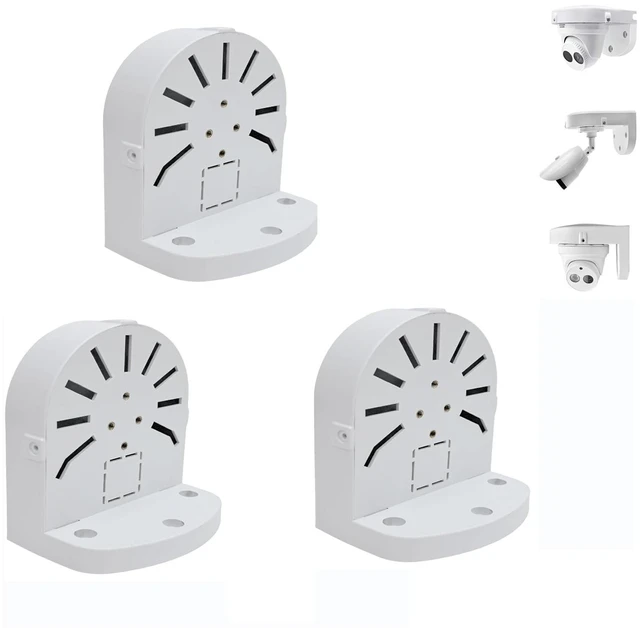 Main image of Indoor Outdoor Camera Bracket ABS Plastic Wall Mount L-Shaped Bracket for Security Dome IP Camera Mounting, Junction Box Cable Management (2.5in-SL-3PACK)