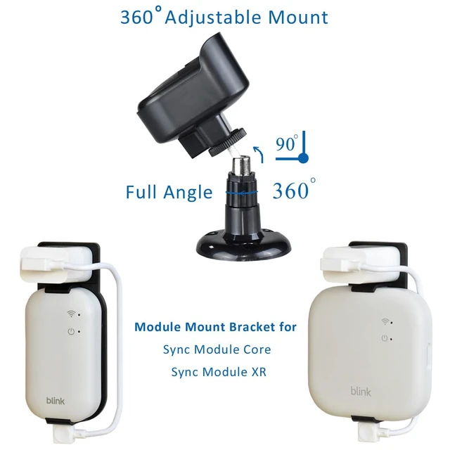 Alt view image 4 of 7 - GoHonor All New Blink Outdoor 4/2K+ Camera Mounting Brackets,5 Pack Weatherproof Protective Housing and 360 Degree Adjustable with Sync Module Core/XR Wall Mount (Blink Camera is Not Included)
