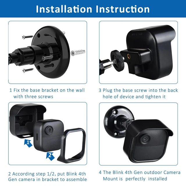 Alt view image 6 of 7 - GoHonor All New Blink Outdoor 4/2K+ Camera Mounting Brackets,5 Pack Weatherproof Protective Housing and 360 Degree Adjustable with Sync Module Core/XR Wall Mount (Blink Camera is Not Included)