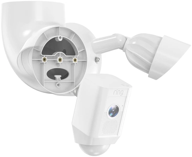 Main image of MSAFF® Eave Mount for Ring, Blink and Wyze Floodlight Camera, White | Fits for Ring Cams (Wired Pro/Plus/Gen 2), Wyze V2, Blink, Roku - 90° Soffit Adapter, Adjustable Ceiling Bracket