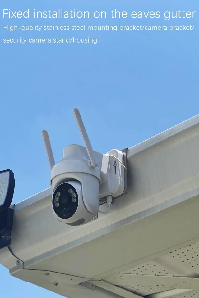 Alt view image 3 of 7 - Stainless Steel Surveillance Camera Mounting Bracket, Pole Bracket, Camera Housing Bracket, No Drilling Required, Adjustable, Easy Installation, Surveillance Camera, Cylindrical Bracket (NEW-2)