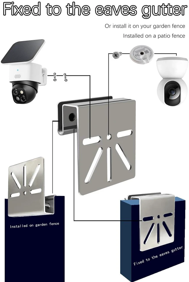 Alt view image 7 of 7 - Stainless Steel Surveillance Camera Mounting Bracket, Pole Bracket, Camera Housing Bracket, No Drilling Required, Adjustable, Easy Installation, Surveillance Camera, Cylindrical Bracket (NEW-2)