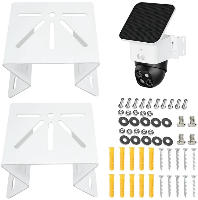 Main image of 2 Pack Metal Mounting Corner Bracket for Security Camera, Metal Corner Mount Compatible with Eufy SoloCam S340/E30/E42/Security 4G LTE Cam S330 Surveillance Camera System for Outdoor and Indoor