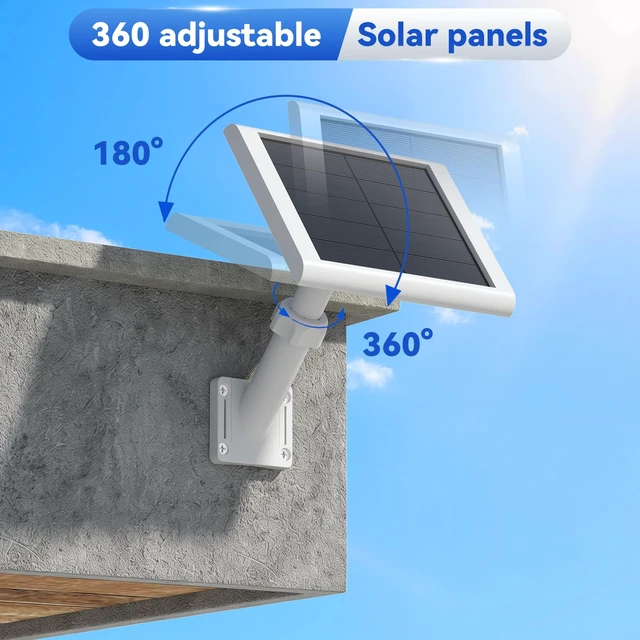 Alt view image 4 of 7 - Universal Solar Panel Wall Mount Bracket for Ring,Blink,Eufy,Arlo and Wyze Solar Panel,Extendable Mounting Arm & Multi-Angle Adjustment,Fit Most Security Camera Solar Panel,Weatherproof Outdoor-2Pack