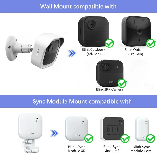 Alt view image 2 of 7 - Wall Mount for Blink Outdoor 4/Outdoor 2K Camera, Blink Sync Module Mount | 3 Pack, Weatherproof Protective Housing, 360° Adjustable Mounting, White