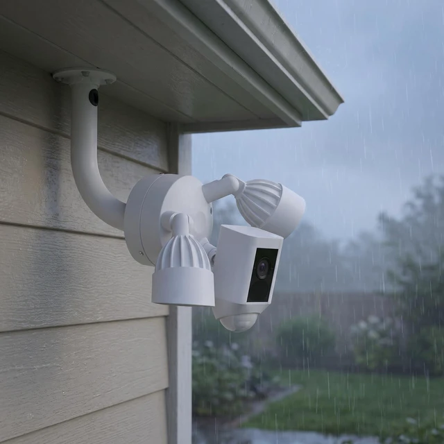 Alt view image 4 of 7 - Eave Mount for Ring Floodlight Camera Series, White Ceiling Mount | 90-Degree Eave Adapter, Mount Floodlight Camera Upright Under Soffit Same as Wall Installation