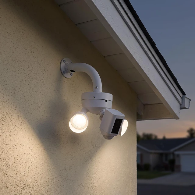 Alt view image 5 of 7 - Eave Mount for Ring Floodlight Camera Series, White Ceiling Mount | 90-Degree Eave Adapter, Mount Floodlight Camera Upright Under Soffit Same as Wall Installation