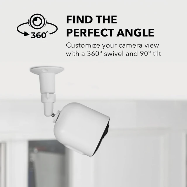 Alt view image 2 of 6 - Wasserstein Adjustable Metal Wall Mount for Arlo Essential 3rd Gen/2nd/1st/Go 2/Arlo Pro (6th Gen)/Pro 5S 2K/Pro/4/3/Ultra (3rd Gen)/Ultra 2/Ultra & Ring Stick Up Cam (Battery/Plug-In) (3-Pack, White)