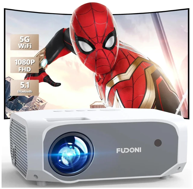 Main image of FUDONI Projector with WiFi and Bluetooth, Native 1080P Outdoor Movie Projectors 4k Supported, 15000L Portable Home Theater Projector Max 300", Indoor&Outdoor Use