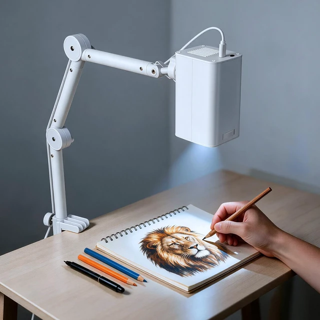 Main image of Art Projector for Tracing and Drawing, White, No App Need, | Dual-Band 2.4G/5G WiFi, 1080P HD, Sketching for Artists/Beginners, Project Images on Canvas/Wall/Desk/Cake