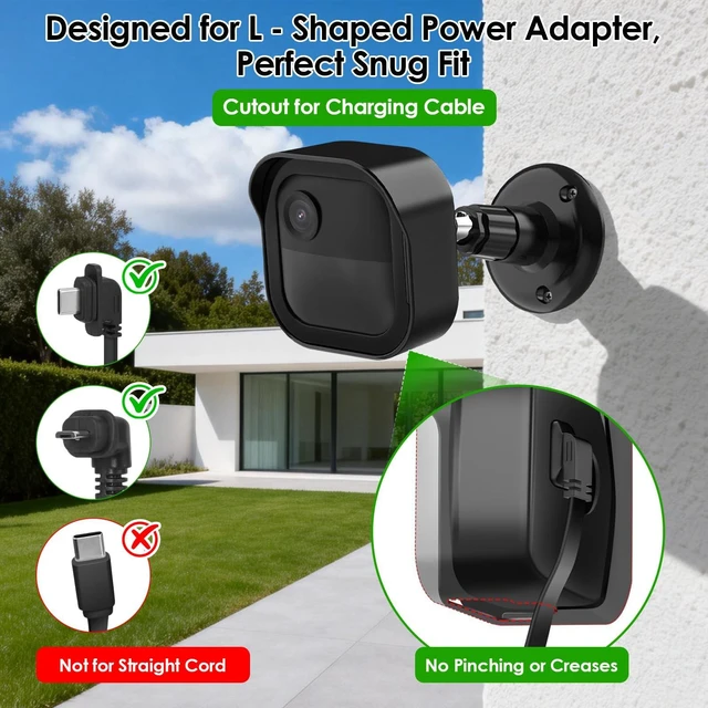Alt view image 3 of 7 - 5 Pack Outdoor Camera Mount for Blink Outdoor 4/Outdoor 2K+/3rd Gen, Weatherproof Protective Housing and 360°Adjustable Camera Wall Mount Bracket with Sync Module Core Mount