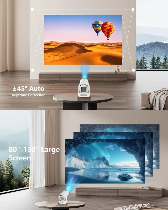 Alt view image 6 of 6 - HY300 PRO + Projector with Android 11 | 4K Support 1080P Full HD, 160 ANSI Smart Projector, WiFi 6 & Bluetooth 5.4, 210° Rotation, Auto Keystone & Motorized Focus