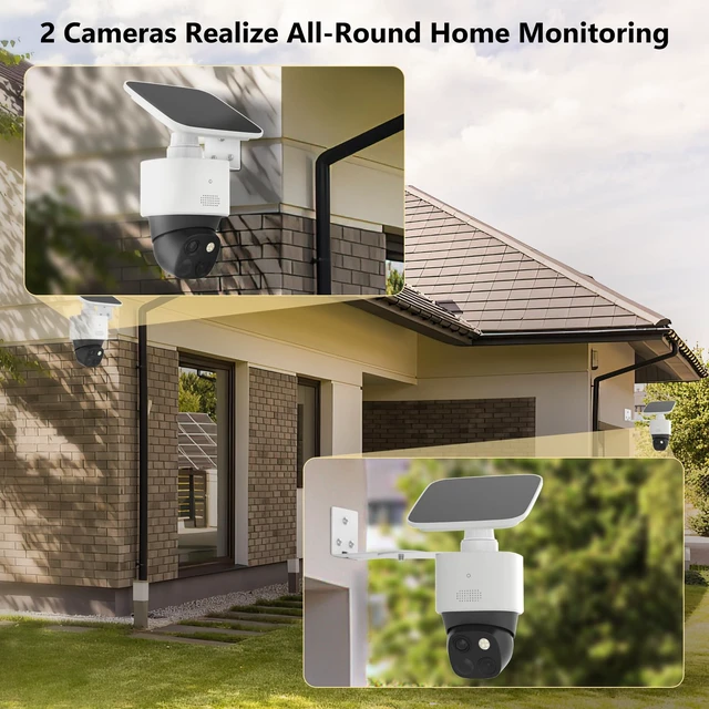 Alt view image 6 of 7 - 2Pack Adjustable Corner Mount Bracket for Eufy Security SoloCam S340/E30/E42 Metal Wall Mount for Eufy S340 with Coverage of 270° on Both Sides of The House, Reduce Blind Spots, Keep 360° Swivel