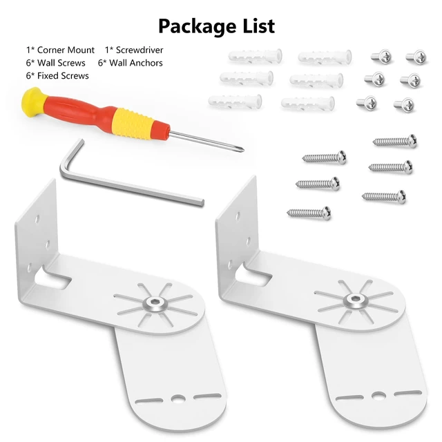 Alt view image 7 of 7 - 2Pack Adjustable Corner Mount Bracket for Eufy Security SoloCam S340/E30/E42 Metal Wall Mount for Eufy S340 with Coverage of 270° on Both Sides of The House, Reduce Blind Spots, Keep 360° Swivel