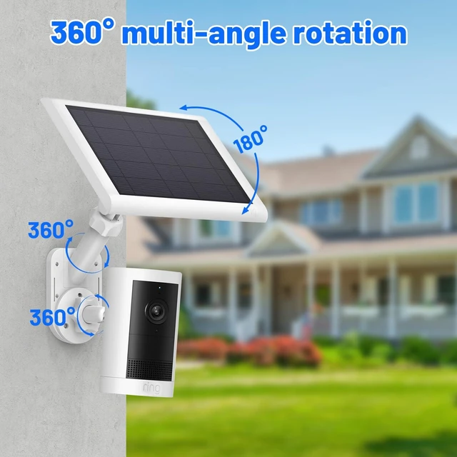 Alt view image 4 of 7 - Universal 2-in-1 Wall Mount for Solar Panel & Camera-Compatible with Ring Stick Up Cam/Spotlight Cam/Plus/Pro(Battery), Blink, Arlo, Eufy, Wyze-Adjustable Solar Panel Mount with 360° Rotation 1 Pack