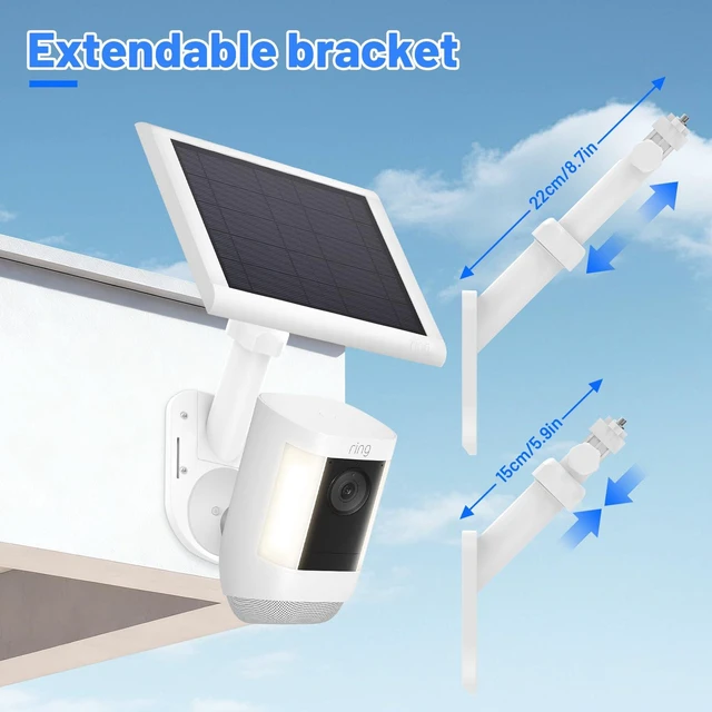 Alt view image 5 of 7 - Universal 2-in-1 Wall Mount for Solar Panel & Camera-Compatible with Ring Stick Up Cam/Spotlight Cam/Plus/Pro(Battery), Blink, Arlo, Eufy, Wyze-Adjustable Solar Panel Mount with 360° Rotation 1 Pack