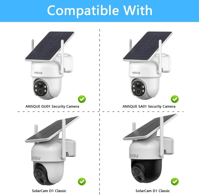 Alt view image 4 of 7 - VOMENC Gutter Mount for AOSU Solar Security Cameras Outdoor Wireless(SolarCam D1 Classic) and ANSQUE Security Cameras Wireless Outdoor (GU01/SA01)2pack,White