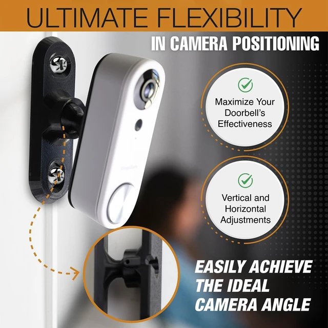 Alt view image 2 of 7 - SplashNColor Adjustable Wall Mount for SimpliSafe Doorbell Latest Gen, Compatible with SimpliSafe Camera Home Security System, Secure Mount to Optimize Viewing Angle, Easy Install Kit & Outdoor Safe