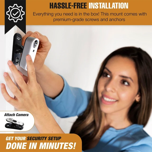 Alt view image 4 of 7 - SplashNColor Adjustable Wall Mount for SimpliSafe Doorbell Latest Gen, Compatible with SimpliSafe Camera Home Security System, Secure Mount to Optimize Viewing Angle, Easy Install Kit & Outdoor Safe