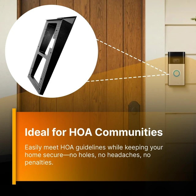 Alt view image 3 of 7 - SplashNColor No-Drill Ring Doorbell Mount for Vinyl Siding, Compatible with Ring Doorbell 1, 2, 3, 4 and Battery Models Easy No-Holes Installation for Apartment and HOA-Friendly Setup