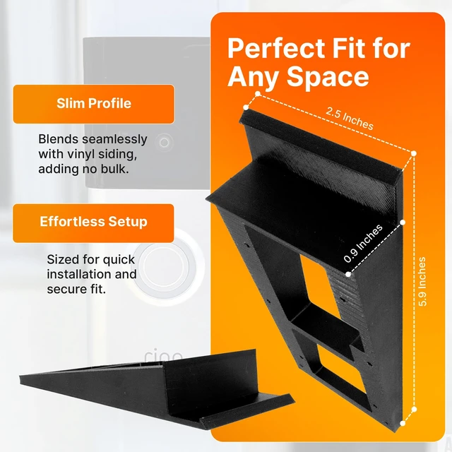 Alt view image 6 of 7 - SplashNColor No-Drill Ring Doorbell Mount for Vinyl Siding, Compatible with Ring Doorbell 1, 2, 3, 4 and Battery Models Easy No-Holes Installation for Apartment and HOA-Friendly Setup