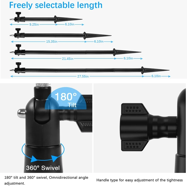Alt view image 3 of 6 - Koroao Security Camera Ground Stake Heavy Duty Stand Mount with Silicone Skin Cover for Arlo Essential XL Camera (2nd Gen) Outdoor Security Camera Adjustable BracketBlack