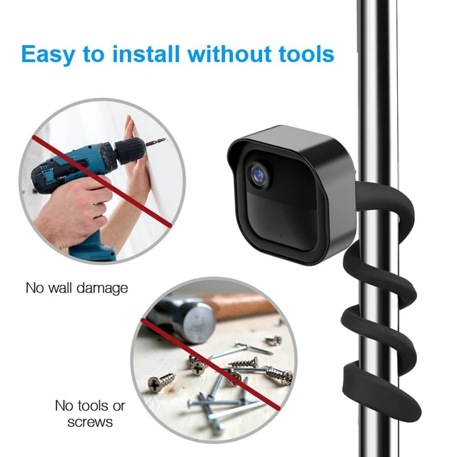 Alt view image 4 of 7 - 2-Pack Flexible Twist Mount for Blink Outdoor 4/Outdoor 2K+/3rd Gen(Black) | Weatherproof Housing, No Drilling,Sturdy Wall Mount Bracket,with Sync Module Mount for Blink Outdoor Camera Security System