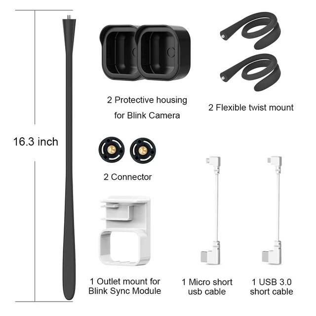 Alt view image 7 of 7 - 2-Pack Flexible Twist Mount for Blink Outdoor 4/Outdoor 2K+/3rd Gen(Black) | Weatherproof Housing, No Drilling,Sturdy Wall Mount Bracket,with Sync Module Mount for Blink Outdoor Camera Security System