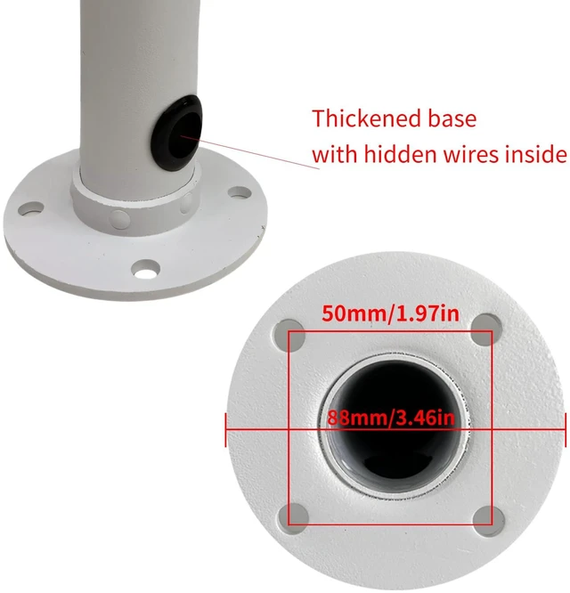 Alt view image 5 of 6 - 6 inches Dome Camera Mount Ceiling Mount Bracket,Indoor Outdoor Security Camera Wall Mount, Metal Bracket, Junction Box Cable Management,Junction Box Pole Mounts