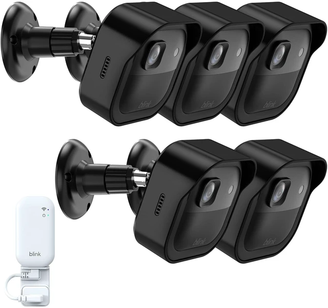 Main image of Blink Outdoor 2K Mount, Wall Mount for Blink Outdoor 2K+ Camera, 5 Pack | Weatherproof Covers, 360°Adjustable Blink Wall Mount, Space-Saving Outlet Wall Mount for Sync Module, Snap-on Install, Black