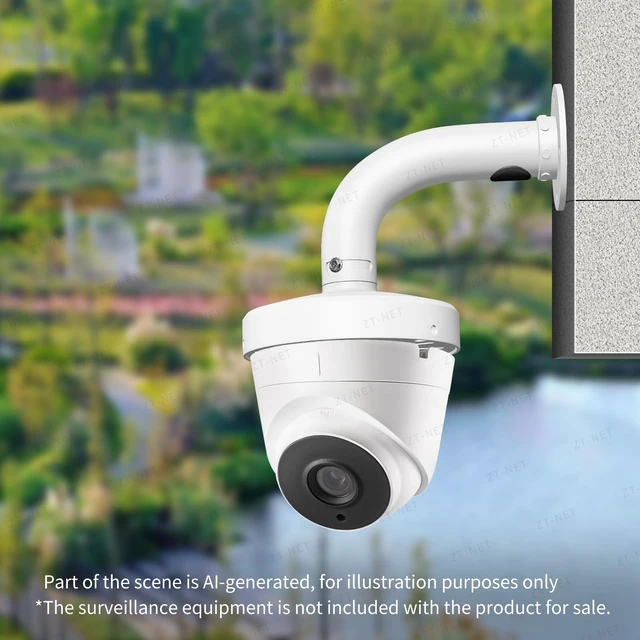 Alt view image 3 of 7 - ZT-NET ZT-NET Security Camera Mount 6 inch Base Bracket | Surveillance Cameras Compatible with Eufy Cameras Bullet Dome PTZ Cable Management Pole Mounting Antirust Powder Spray Coated
