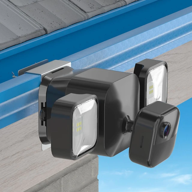 Alt view image 3 of 7 - Gutter Mount Kit for Blink Outdoor 4 Floodlight Camera/Blink Out Door 3 Floodlight Cam, Stainless Steel Bracket, Anti-Rust Screws, No Drill Installation Suitable for Home Security Cameras