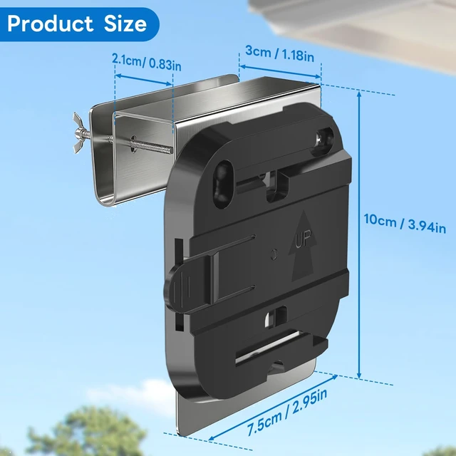 Alt view image 7 of 7 - Gutter Mount Kit for Blink Outdoor 4 Floodlight Camera/Blink Out Door 3 Floodlight Cam, Stainless Steel Bracket, Anti-Rust Screws, No Drill Installation Suitable for Home Security Cameras
