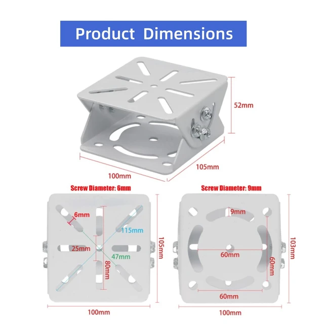 Alt view image 2 of 7 - Coolotic 2-Set CCTV Security Camera Universal Pole Mounting Mount Bracket Adapter for PTZ Dome Surveillance Camera (2X 2D Mount Adapter)