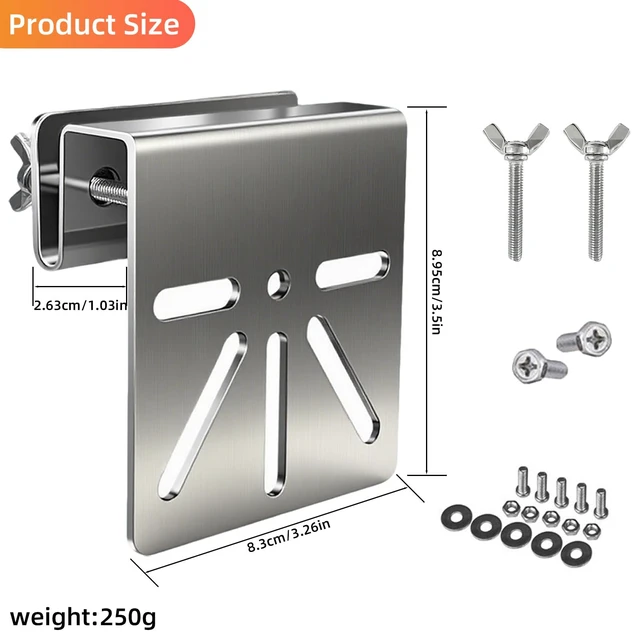 Alt view image 6 of 7 - 2 Pack Gutter Mount for Eufy SoloCam S340/E30, Stainless Steel Security Camera Bracket (Silvery2)