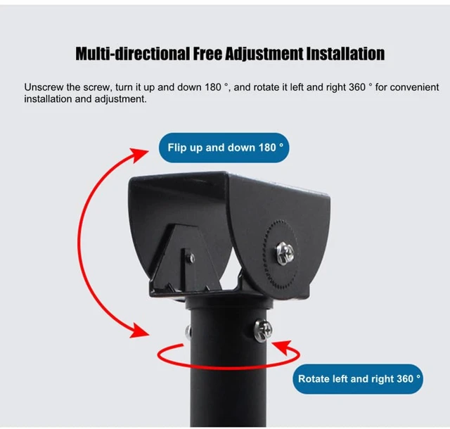 Alt view image 3 of 7 - UQISOVI Surveillance Camera Ceiling Mount Bracket Universal Duckbill Hoisting Lengthening Black Telescopic Support for CCTV Security Bullet Camera (Length 40-80cm/15.7-31.5inch)