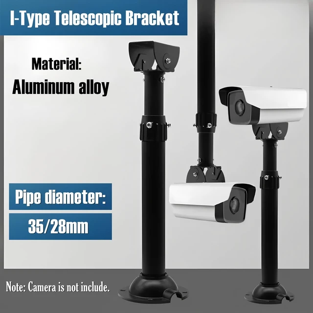 Alt view image 6 of 7 - UQISOVI Surveillance Camera Ceiling Mount Bracket Universal Duckbill Hoisting Lengthening Black Telescopic Support for CCTV Security Bullet Camera (Length 40-80cm/15.7-31.5inch)
