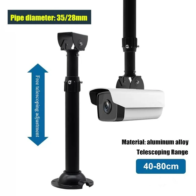 Alt view image 5 of 7 - UQISOVI Surveillance Camera Ceiling Mount Bracket Universal Duckbill Hoisting Lengthening Black Telescopic Support for CCTV Security Bullet Camera (Length 40-80cm/15.7-31.5inch)