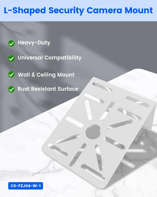 Alt view image 2 of 7 - Metal Universal L-Shape CCTV Security Camera Wall Mount Bracket | L-Shape Design, Heavy Duty Steel, Wide Compatibility, Rust Resistant, Wall Ceiling Mount, Easy Installation