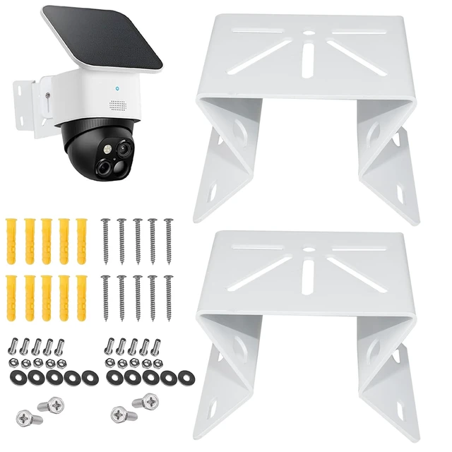 Main image of Corner Mount Compatible with eufy SoloCam S340/E30/E42/4G LTE Cam S330 | Exterior Wall Corner Bracket for PTZ Camera,to Achieve a 270° Wider View Angle,Stainless Steel,Weatherproof for Outdoor,2PCS