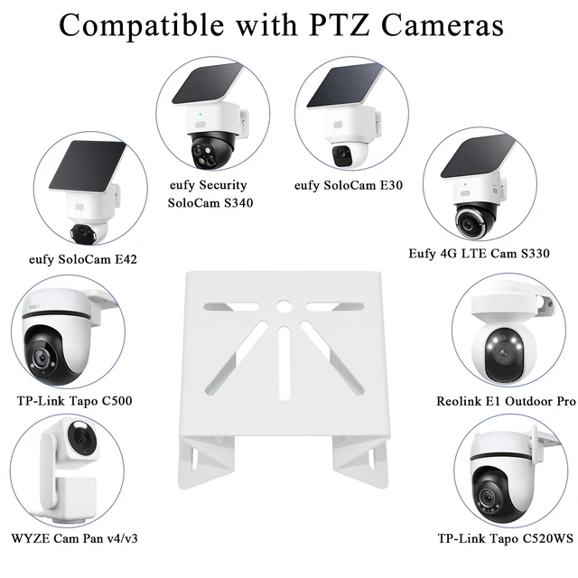 Alt view image 2 of 7 - Corner Mount Compatible with eufy SoloCam S340/E30/E42/4G LTE Cam S330 | Exterior Wall Corner Bracket for PTZ Camera,to Achieve a 270° Wider View Angle,Stainless Steel,Weatherproof for Outdoor,2PCS
