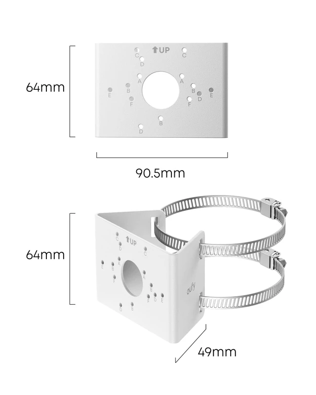 Alt view image 6 of 7 - eufy Security Pole Mount Bracket (T870C), Metal Outdoor Adapter for All eufy PoE Cameras, Select Wi-Fi Outdoor Cameras, Expands Surveillance Coverage, Easy Installation