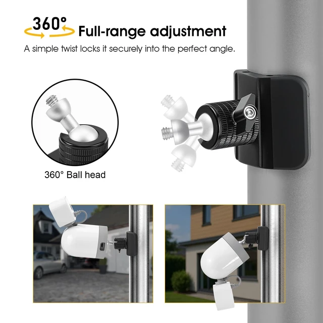 Alt view image 5 of 6 - Magnetic Camera Mount with 1/4" Thread for Flat or Curved Steel Surfaces, Flexible Strong Magnet Indoor Outdoor Security Cam Bracket fits for Arlo, Ring, Wyze, Google Nest, Mevo Start