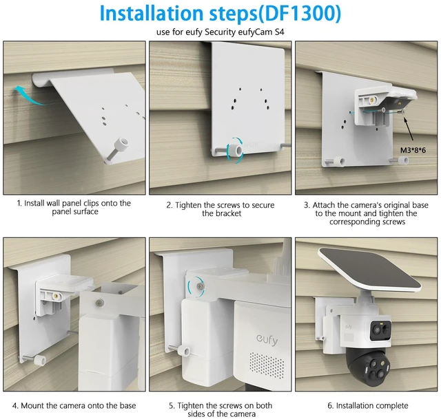 Alt view image 6 of 7 - VOMENC Vinyl Siding Mount Compatible with Eufy Security EufyCam S4 Camera (White)